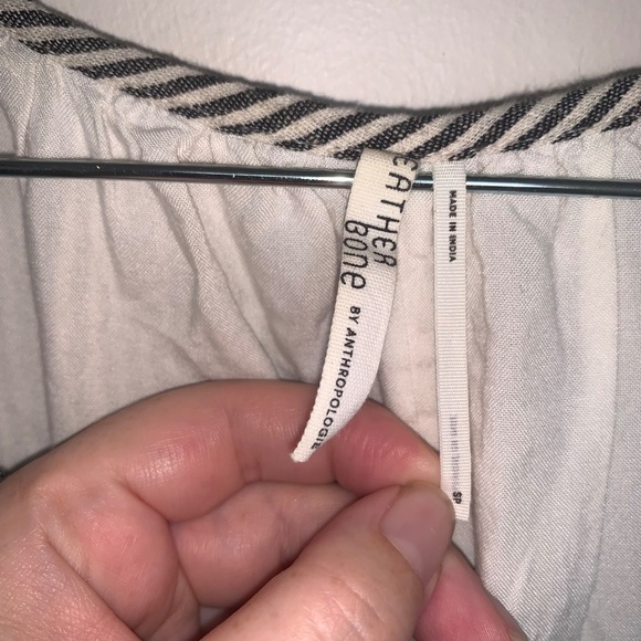 Anthropologie Featherbone Lindsay Embroidered Striped Tunic Dress S - Picture 5 of 9